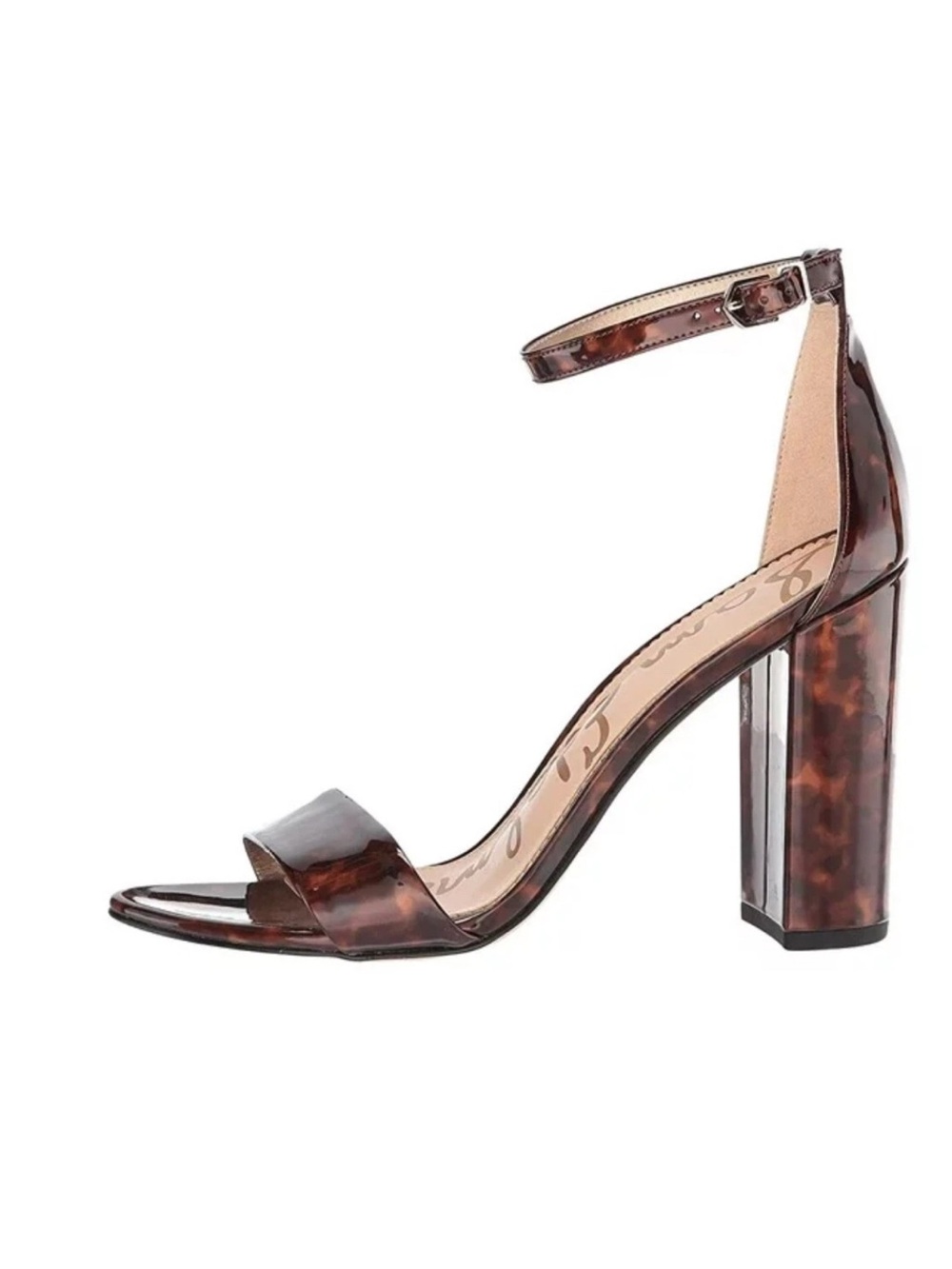 Sam Edelman Ankle Strap Block Heel Sandal in Tortoiseshell